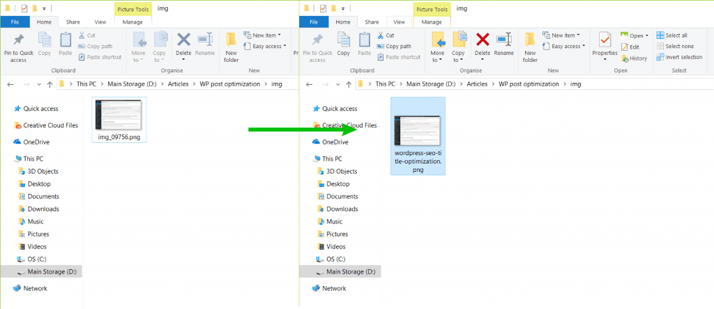 SEO du nom de l'image pour les médias utilisés dans un article WordPress
