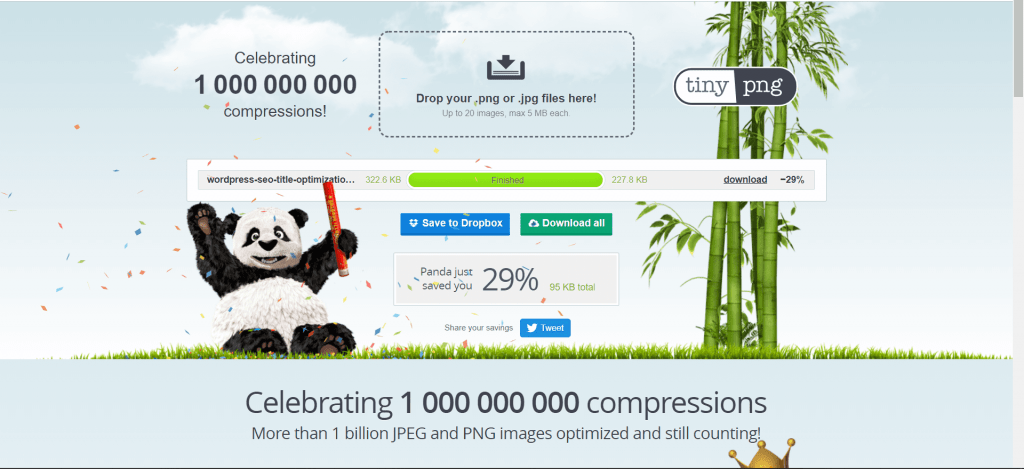 Compresser une image à l'aide de Tinypng pour augmenter les performances du site d'une publication WP