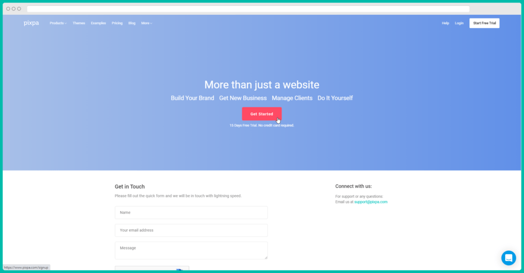 Przykład wezwania do działania na stronie kontaktowej