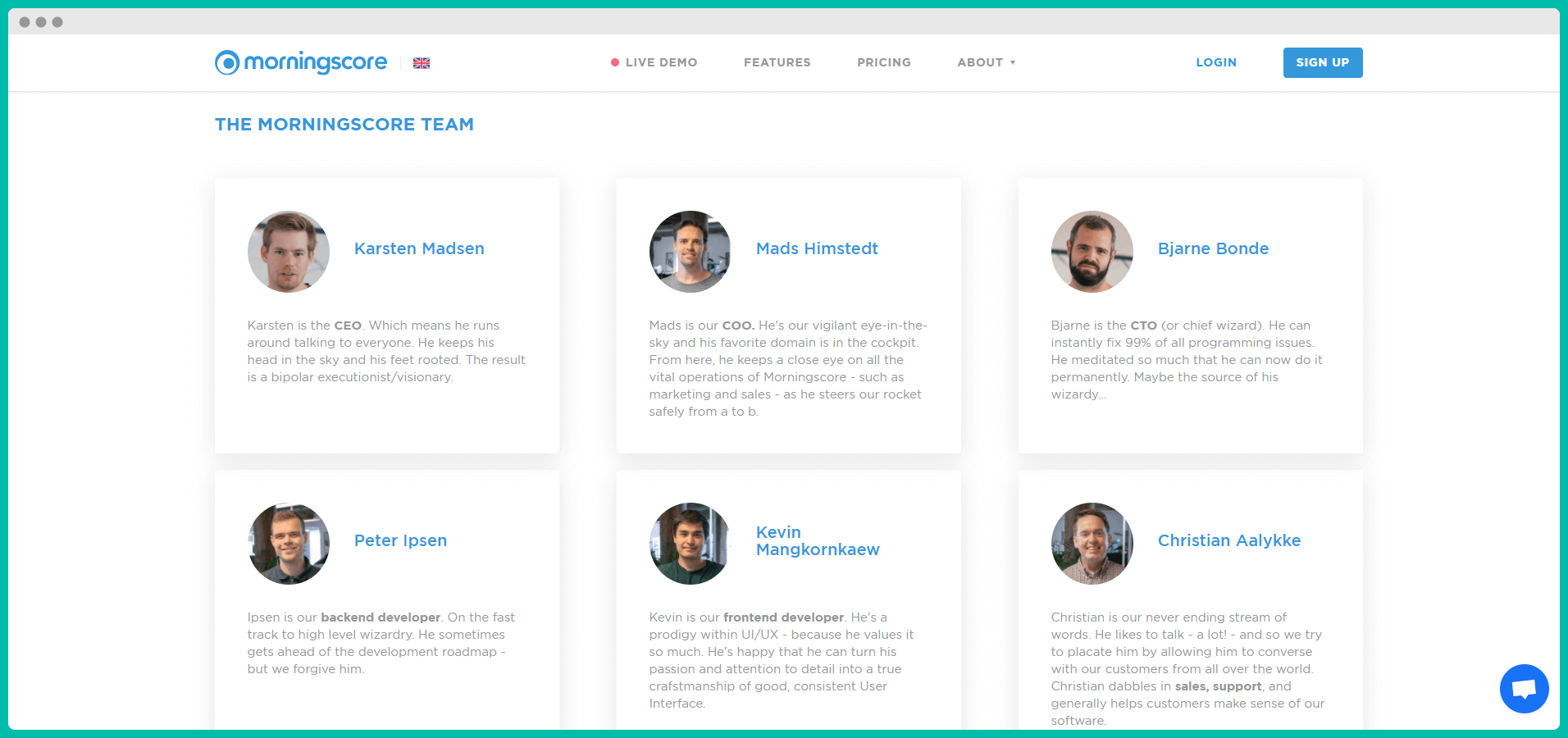 นำเสนอพนักงานของคุณในหน้าเกี่ยวกับ