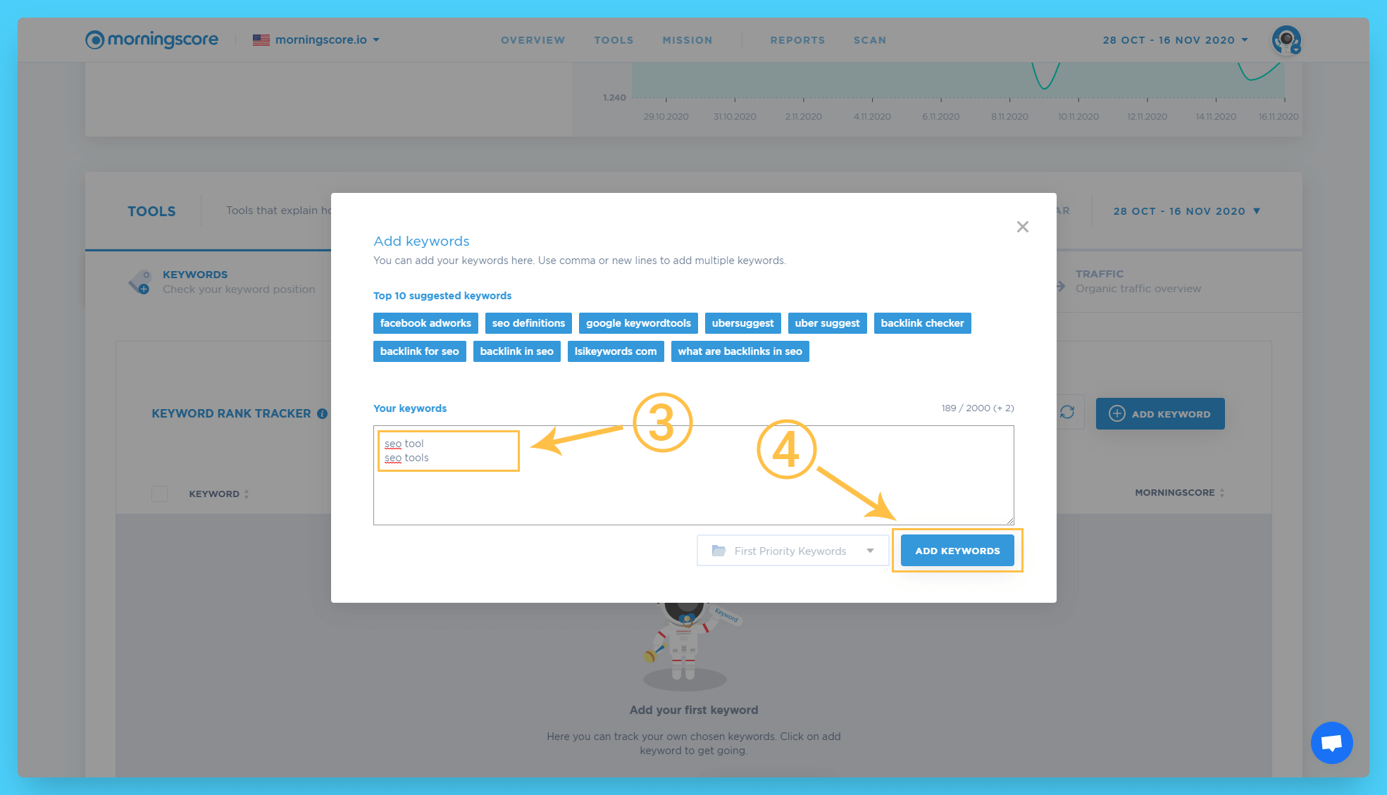 verificați dacă serp este același pentru cuvintele cheie singular vs plural pasul 2
