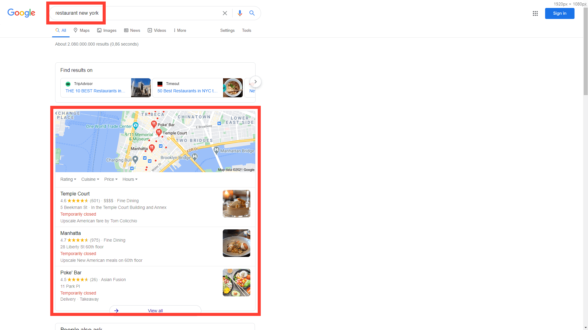 Google 마이 비즈니스로 경쟁업체보다 23위