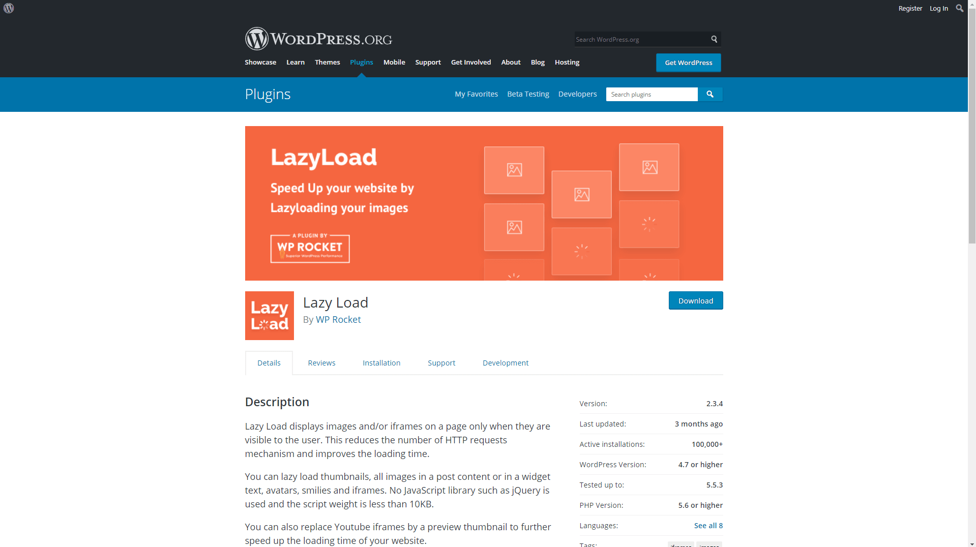 18 이미지 및 비디오에 Lazyload 기술 사용