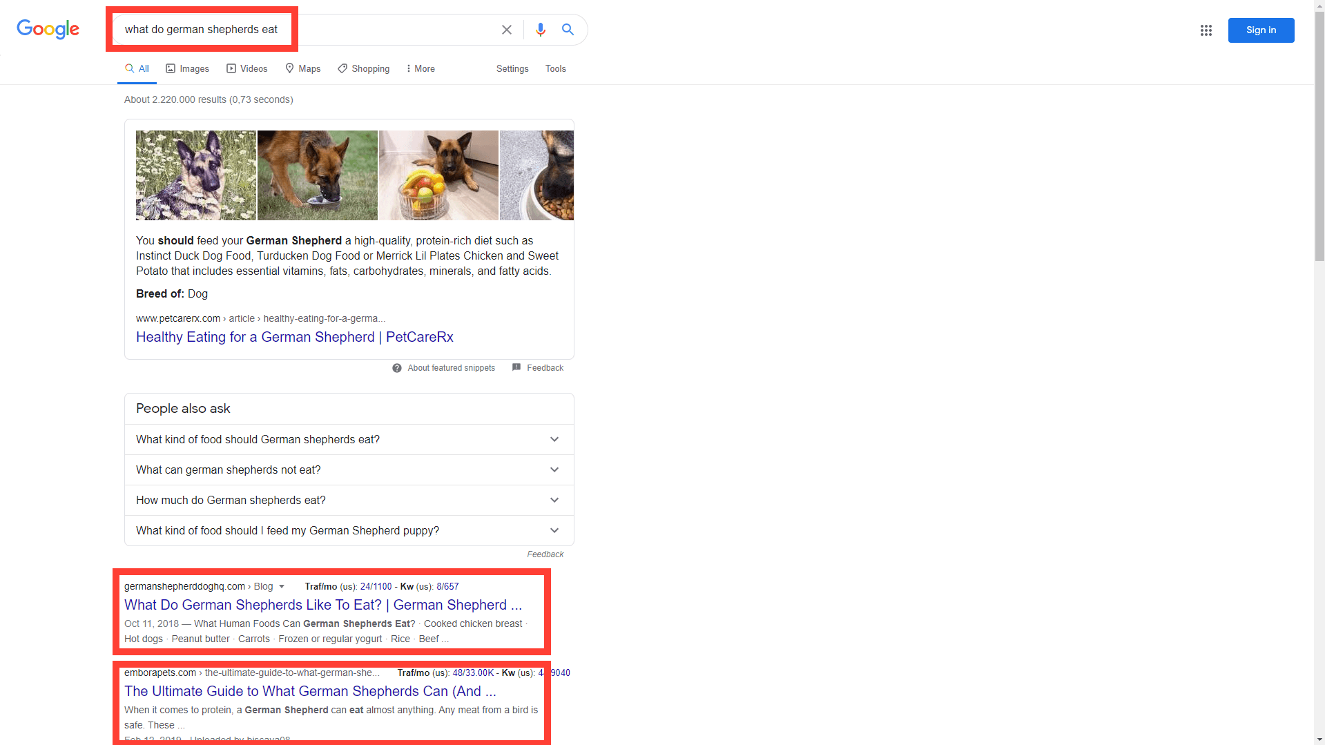 더 관련성 높은 타이틀 태그를 가진 2명의 경쟁자를 능가합니다.