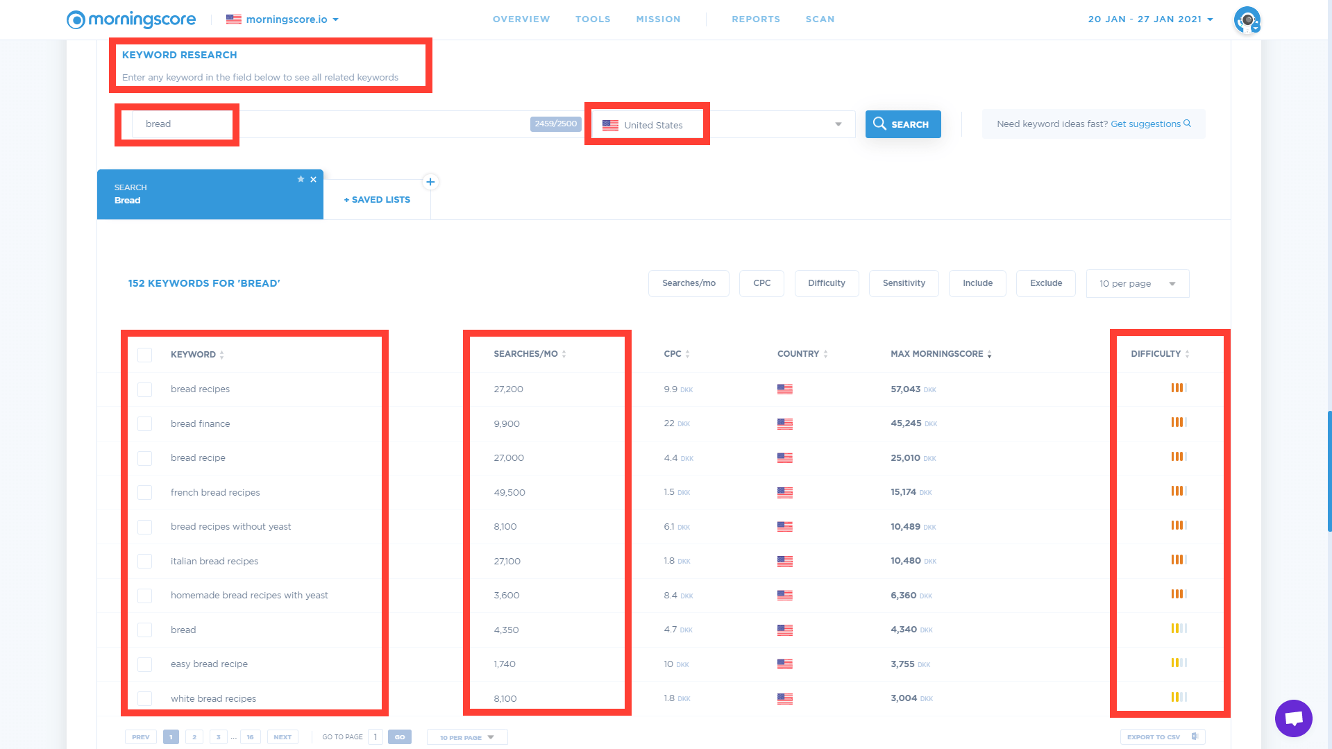 Verwenden Sie das Keyword-Recherche-Tool, bevor Sie die Ziel-Keywords ändern